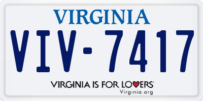 VA license plate VIV7417