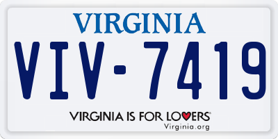 VA license plate VIV7419