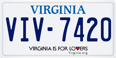VA license plate VIV7420