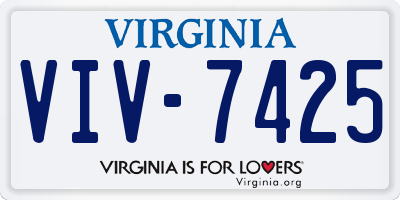 VA license plate VIV7425