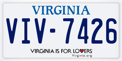 VA license plate VIV7426