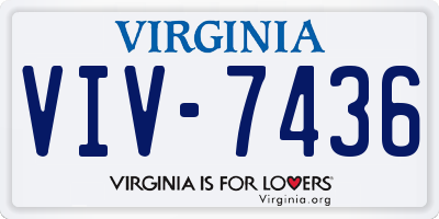 VA license plate VIV7436