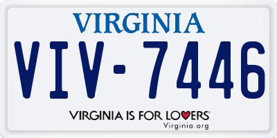 VA license plate VIV7446