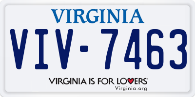 VA license plate VIV7463