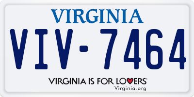VA license plate VIV7464