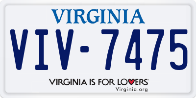 VA license plate VIV7475