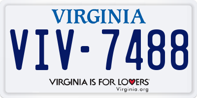 VA license plate VIV7488