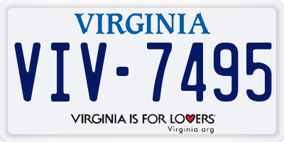 VA license plate VIV7495