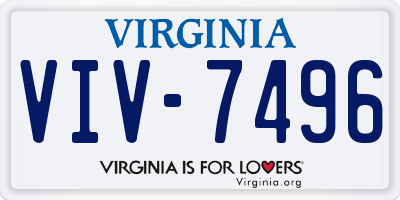 VA license plate VIV7496