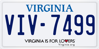 VA license plate VIV7499