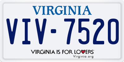VA license plate VIV7520