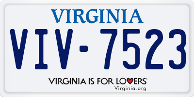 VA license plate VIV7523
