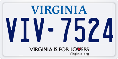 VA license plate VIV7524