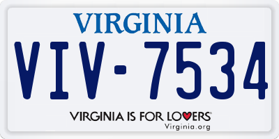 VA license plate VIV7534