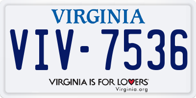 VA license plate VIV7536