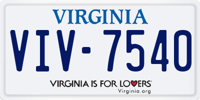 VA license plate VIV7540