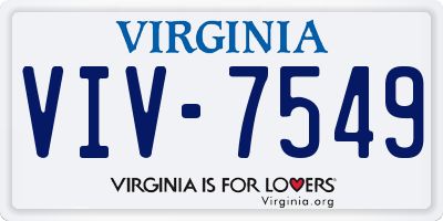 VA license plate VIV7549