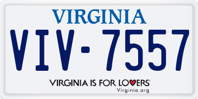 VA license plate VIV7557