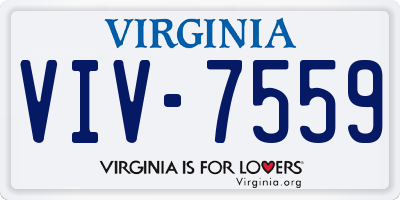 VA license plate VIV7559