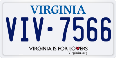 VA license plate VIV7566