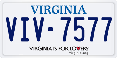 VA license plate VIV7577