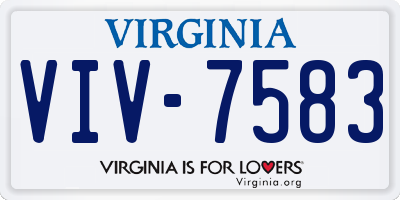 VA license plate VIV7583