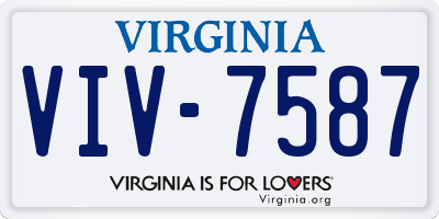 VA license plate VIV7587