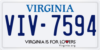 VA license plate VIV7594