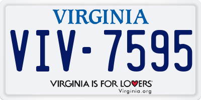 VA license plate VIV7595