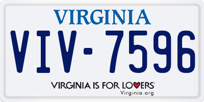 VA license plate VIV7596