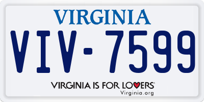 VA license plate VIV7599