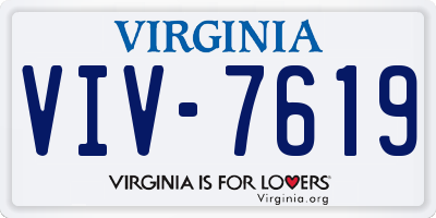 VA license plate VIV7619