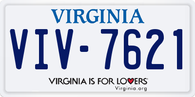 VA license plate VIV7621