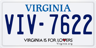 VA license plate VIV7622