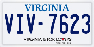 VA license plate VIV7623