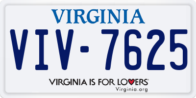 VA license plate VIV7625