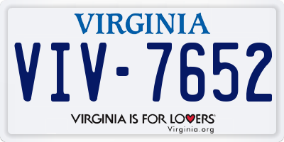VA license plate VIV7652