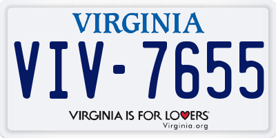 VA license plate VIV7655