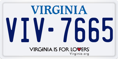 VA license plate VIV7665