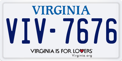 VA license plate VIV7676