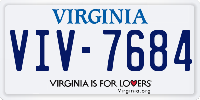 VA license plate VIV7684