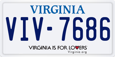 VA license plate VIV7686
