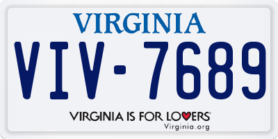 VA license plate VIV7689