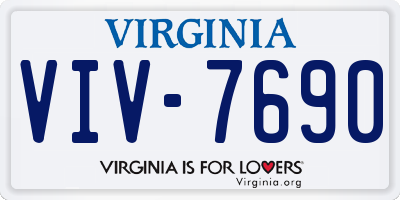 VA license plate VIV7690