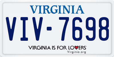 VA license plate VIV7698
