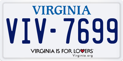 VA license plate VIV7699