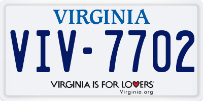 VA license plate VIV7702