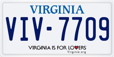 VA license plate VIV7709