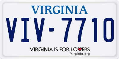 VA license plate VIV7710