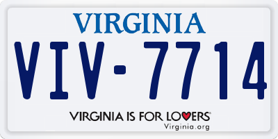 VA license plate VIV7714